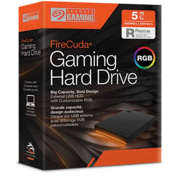 Seagate FIRECUDA GAMING HARD DRIVE 2TB 2.5IN USB Seagate FireCuda STKL2000400 2 TB Hard Drive - 2.5" External - USB 3.2 (Gen 1) - 5400rpm - Retail view 3