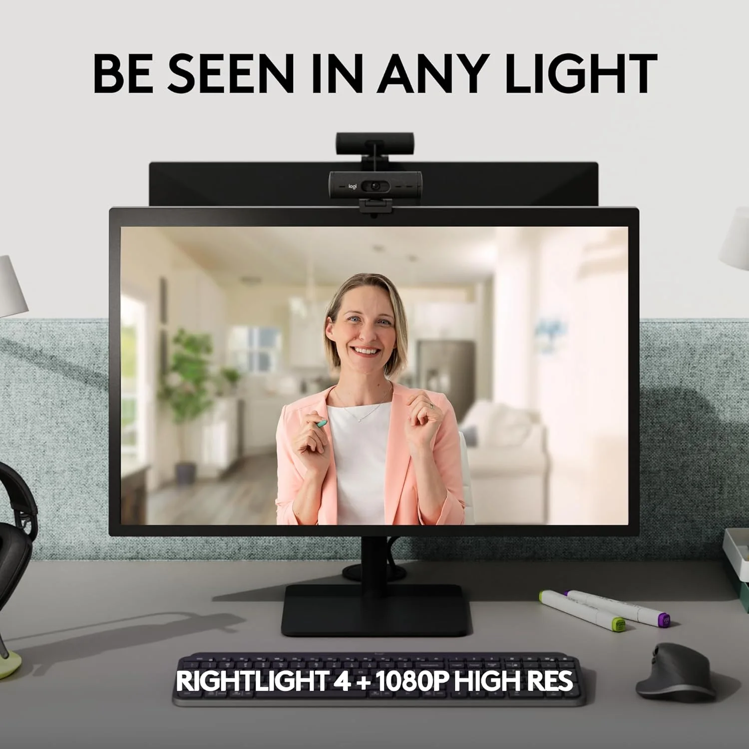 Logitech Brio 505 Graphite Logitech BRIO 505 Video Conferencing Camera - 4 Megapixel - 60 fps - Graphite - USB Type C - 1920 x 1080 Video - Auto-focus - 90° Angle - 4x Digital Zoom - Microphone - For Notebook, Display Screen, Monitor view 4