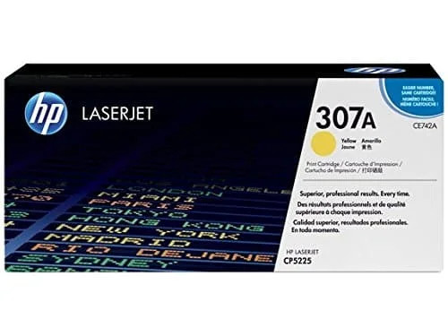 Hp 307A YELLOW LJ TONER CART CE742A HP 307A (CE742A) Original Laser Toner Cartridge - Single Pack - Yellow - 1 Each - 7300 Pages