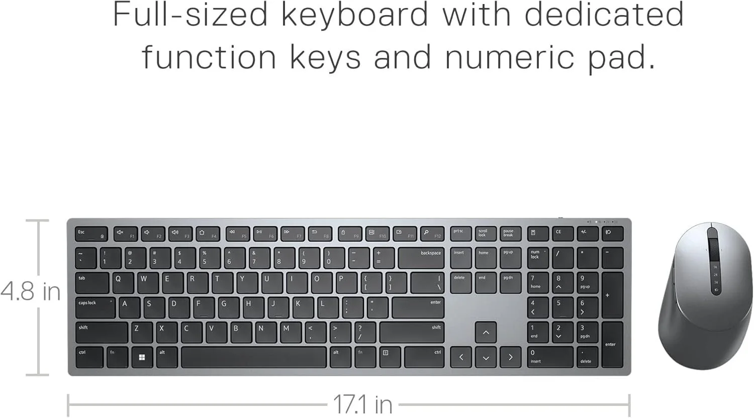 Dell KM7321W DELL PREMIER MULTI WIRELESS KB Dell Premier Multi-Device Wireless Keyboard and Mouse US English - KM7321W view 2