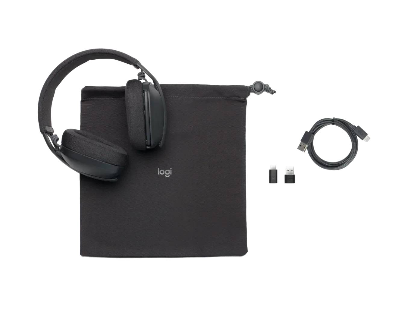 Logitech Graphite Zone Vibe Wireless (UC version) Logitech Zone Vibe Wireless Over-the-ear, Over-the-head Stereo Headset - Graphite - Binaural - Ear-cup - 3000 cm - Bluetooth - 20 Hz to 20 kHz - Omni-directional, MEMS Technology, Noise Cancelling Microphone - USB Type C view 4