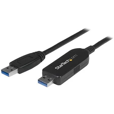 Startech.Com USB 3.0 DATA TRANSFER CABLE FOR MAC & PC StarTech.com USB 3.0 Data Transfer Cable for Mac and Windows - Fast USB Transfer Cable for Easy Upgrades - 1.8m (6ft) - Cable for Computer, PC, MAC - First End: 1 x 9-pin USB 3.0 Type A - Male - Second End: 1 x 9-pin USB 3.0 Type A - Male - 5 Gbit/s - Black