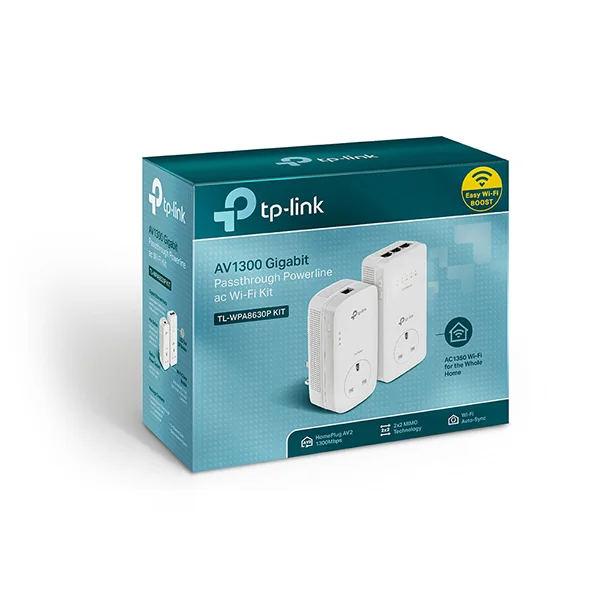 TP-Link AV1300 POWERLINE PASS THRU WIFI KIT AC1350 TL WPA8630P KIT view 3
