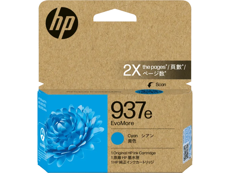 HP 937E EVOMORE CYAN ORIGINAL INK CRTG HP EvoMore 937e Original Inkjet Ink Cartridge - Cyan Pack