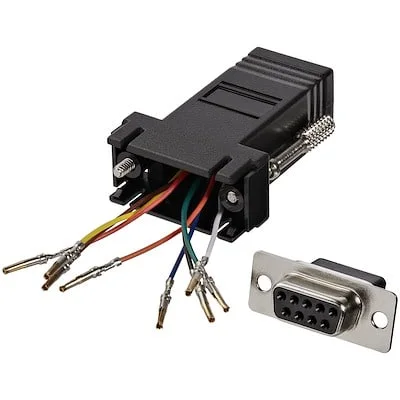 Startech.Com DB9 to RJ45 Modular Adapter - F/F StarTech.com Data Transfer Adapter - 1 Each - 1 x 9-pin DB-9 Serial Female - 1 x RJ-45 Network Female - Gold Connector - Gold Contact - Black