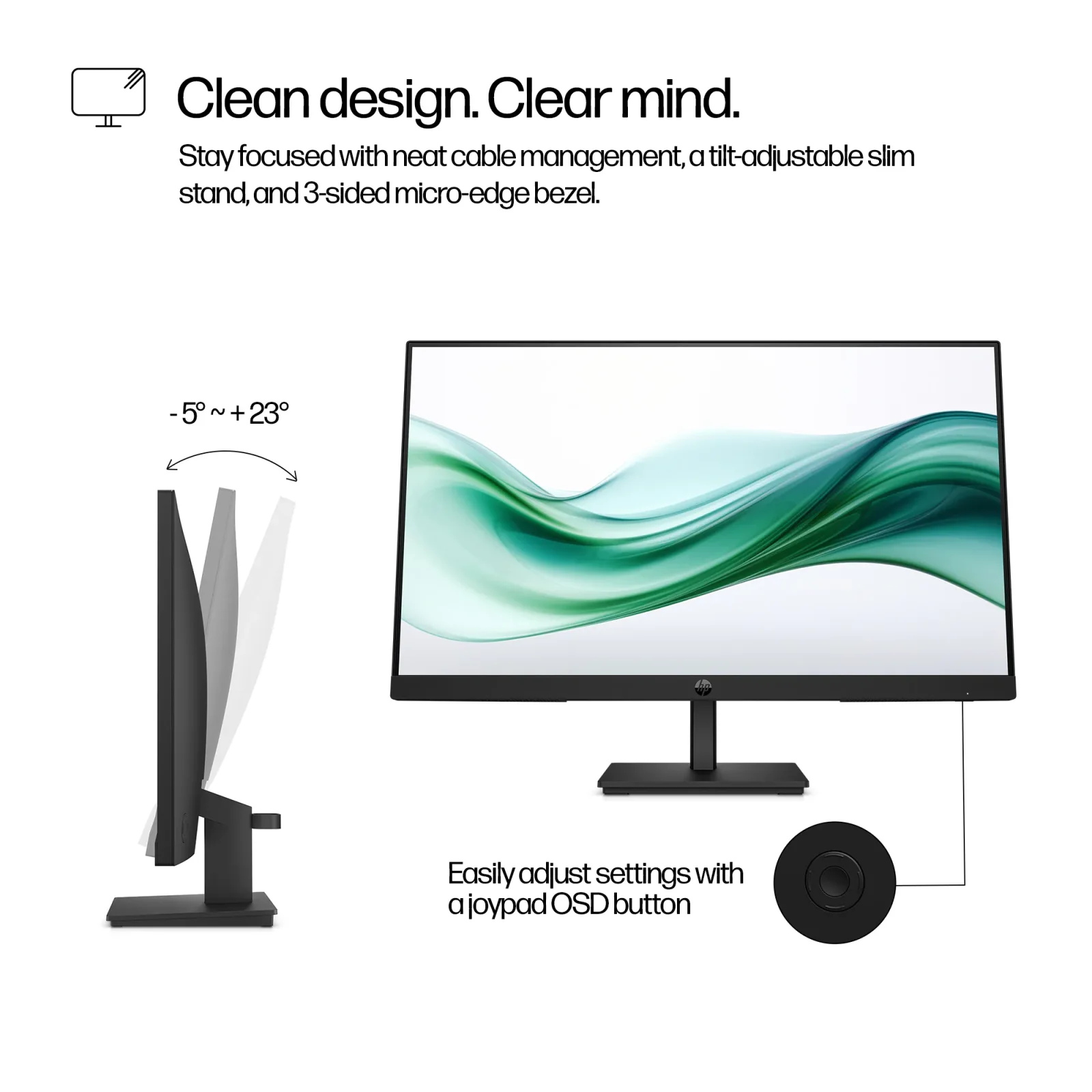 HP S3 Pro 324pv FHD MNTR HP 324pv 24" Class Full HD LED Monitor - 16:9 - 60.5 cm (23.8") Viewable - Vertical Alignment (VA) - Edge WLED Backlight - 1920 x 1080 - 16.7 Million Colours - 250 cd/m² - 5 ms - 100 Hz Refresh Rate - HDMI - VGA - VESA Mount Compatible view 2