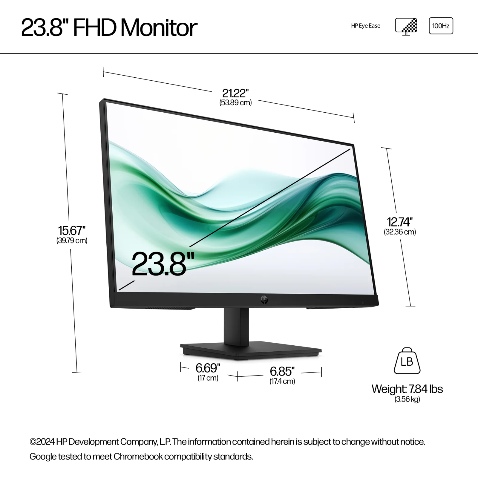 HP S3 Pro 324pv FHD MNTR HP 324pv 24" Class Full HD LED Monitor - 16:9 - 60.5 cm (23.8") Viewable - Vertical Alignment (VA) - Edge WLED Backlight - 1920 x 1080 - 16.7 Million Colours - 250 cd/m² - 5 ms - 100 Hz Refresh Rate - HDMI - VGA - VESA Mount Compatible