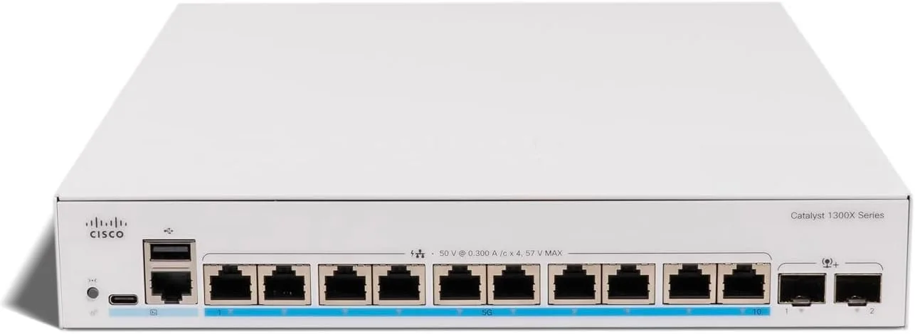 Cisco Catalyst 1300X 10-port 5GE, UPoE, 2x10G SFP+ (C1300X-10NU-2X)