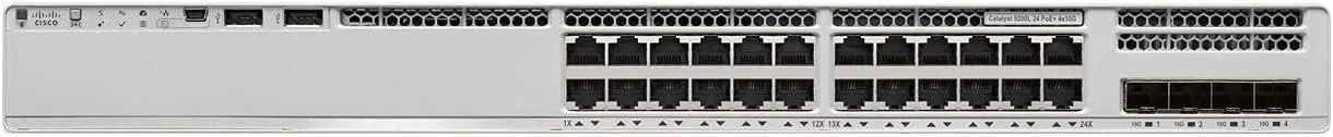 Cisco Catalyst 9200 24-port PoE+ Network Adva Cisco Catalyst 9200 C9200-24P 24 Ports Manageable Ethernet Switch - Gigabit Ethernet, 10 Gigabit Ethernet - 10/100/1000Base-T, 10GBase-X - 3 Layer Supported - Modular - 600 W Power Consumption - Twisted Pair, Optical Fiber - Rack-mountable