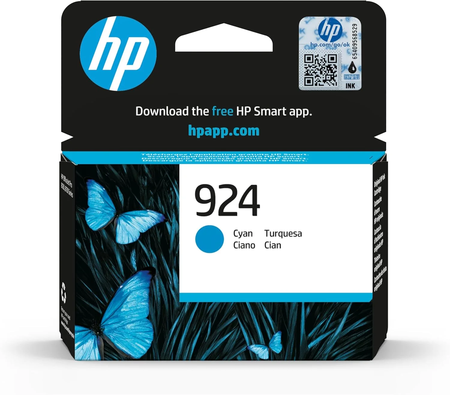 Hp 924 CYAN ORIGINAL INK CARTRIDGE HP 924 Original Standard Yield Thermal Inkjet Ink Cartridge - Single Pack - Cyan - 1 Pack - 400 Pages