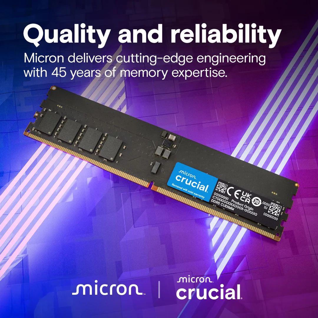 Crucial CT64G64C52CU5 Crucial 64GB DDR5-6400 CUDIMM 1.1V CL52 view 4