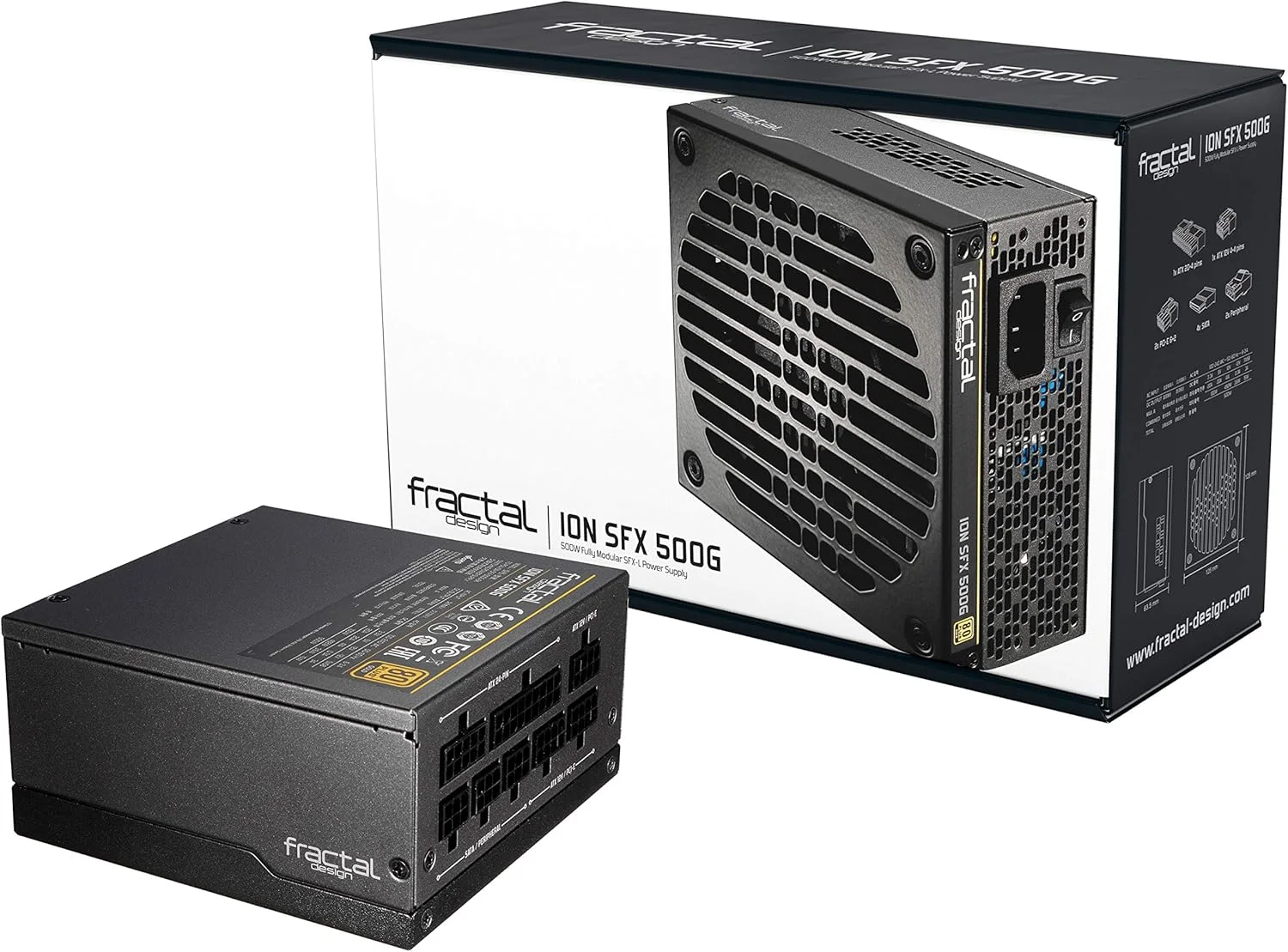 Fractal Design FD-PSU-ION-SFX-500G-BK-UK ION SFX Gold 500W, Black, UK Cord
