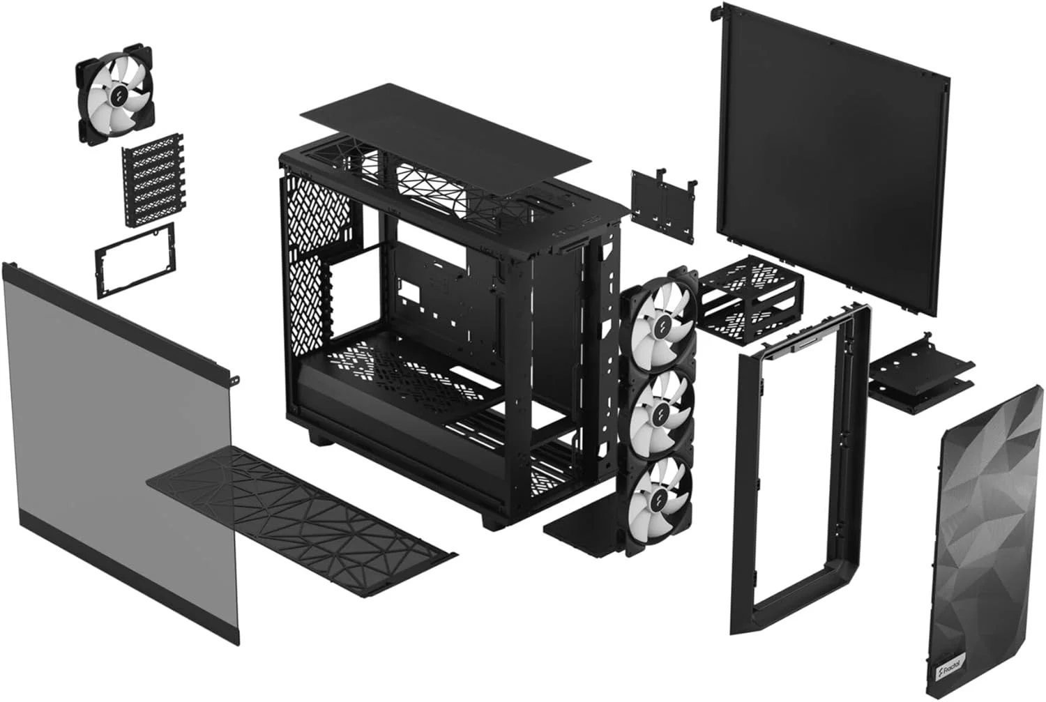 Fractal Design FD-C-MEL2A-05 Meshify 2 Lite RGB Black TG Light tint view 4