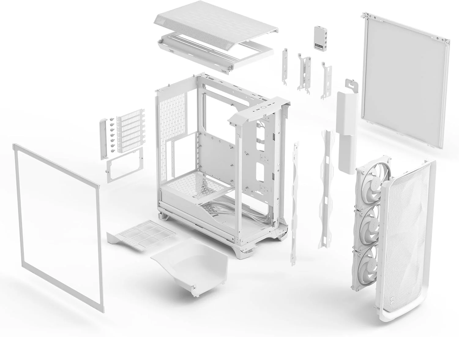 Fractal Design FD-C-MES3A-05 Meshify 3 Ambience Pro RGB White TG Clear Tint view 4