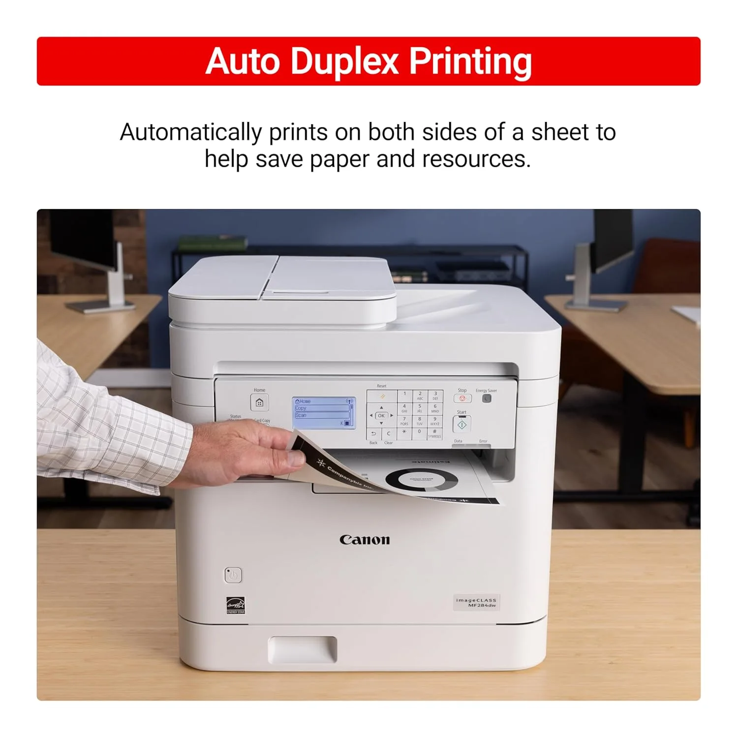 Canon 6354C017AA Canon imageCLASS MF284dw Mono Laser Printer (Wired High-Speed Ethernet, Wi-Fi, USB, Direct Connection, 5‑Line Vari-Angle LCD, New Model) view 3