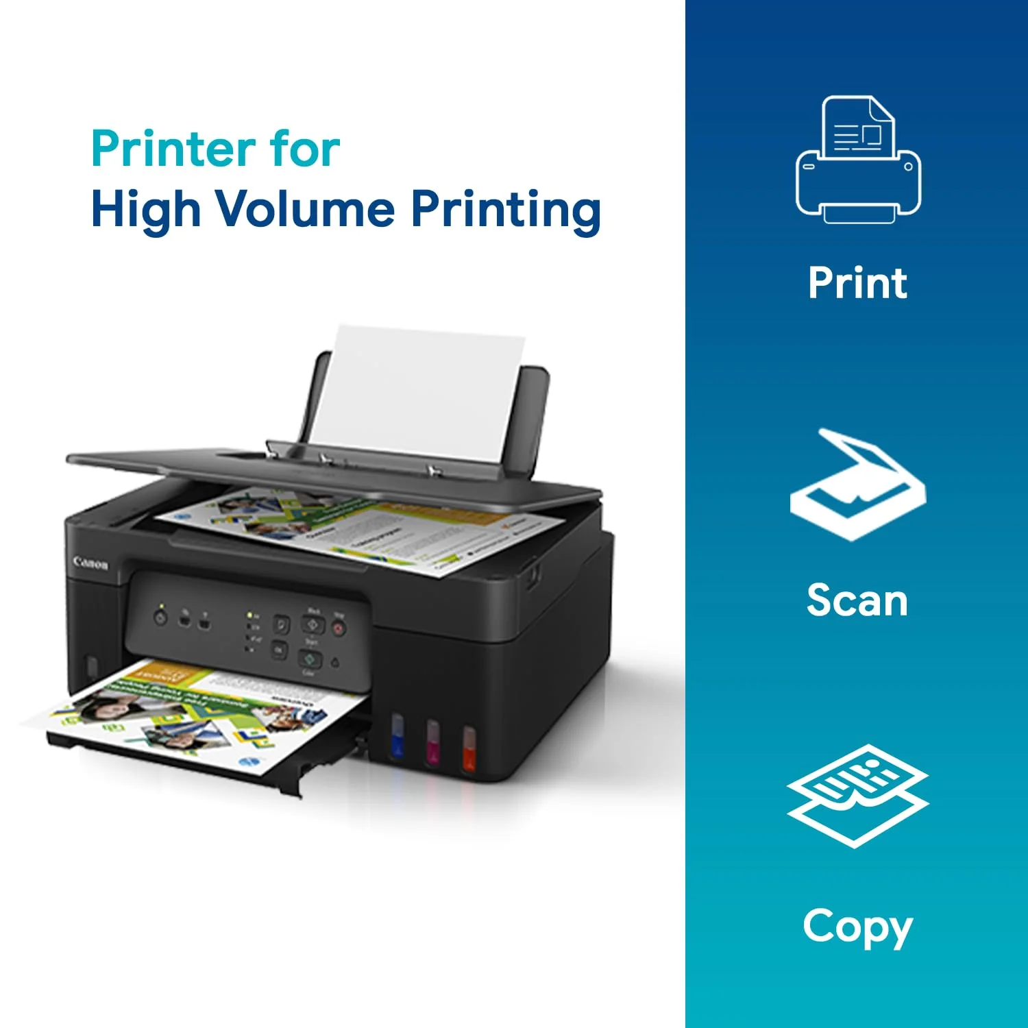 Canon 5989C012AA Canon PIXMA G3730 All-in-One Wireless Printer (4‑Colour Refillable Ink Tank, Print/Scan/Copy, New Model)