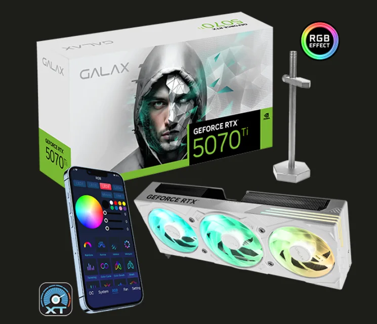 GALAX GLX 1055 RTX 5070Ti EX GAMER 1-Click OC WHITE 16GB GDDR7