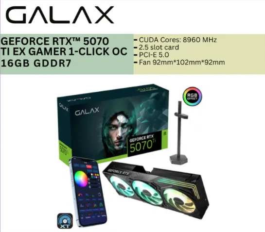 GALAX GLX 1054 RTX 5070Ti EX GAMER 1-Click OC 16GB GDDR7