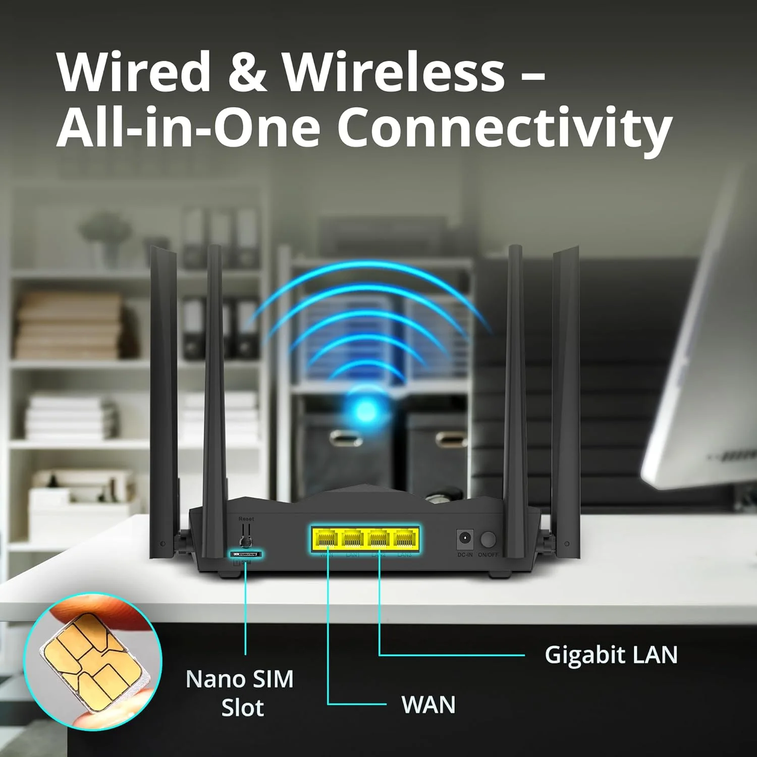 D-Link DWR-M955X Wireless AX1500 4G LTE Router view 4