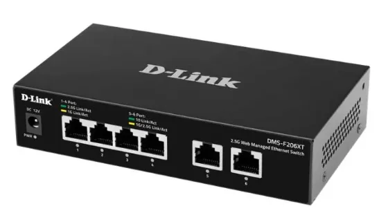 D-Link DMS-F206XT 4-Port 2.5G and 2-Port 10G Web Managed Ethernet Switch