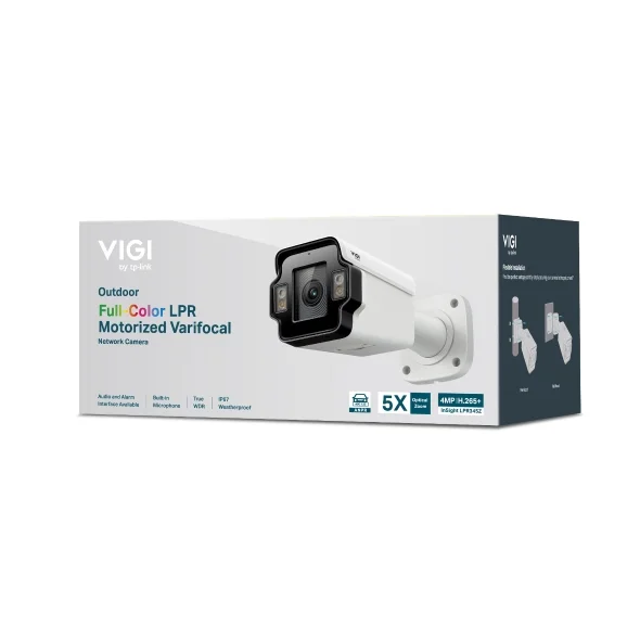 TP-Link (VIGI) TP-Link InSight LPR345Z VIGI 4MP Outdoor License Plate Recognition Bullet Network Camera (5× Optical Zoom, PoE, IP67, IK10, WDR, Audio/Alarm I/O, microSD Slot)
