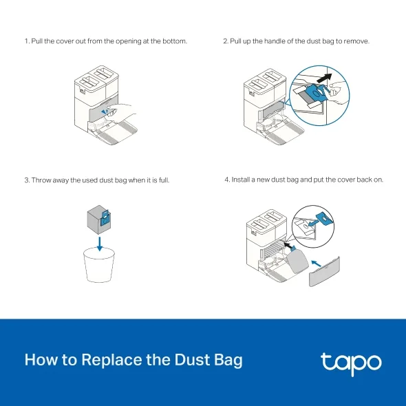 TP-Link Tapo RVA210 Tapo Robot Vacuum Disposable Dust Bag for RV50 Series (5 pcs) view 2