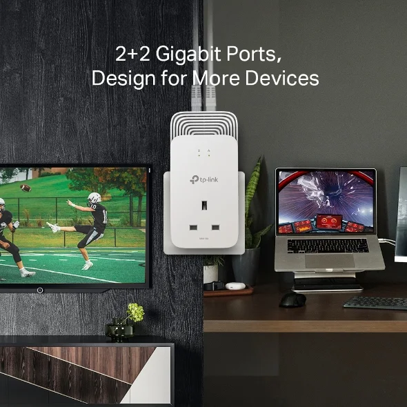 TP-Link PG2400P Kit TP-Link PX20 G.hn Powerline Adapter Kit (Gigabit Ports, Extra Power Socket, Power Saving Mode) view 4