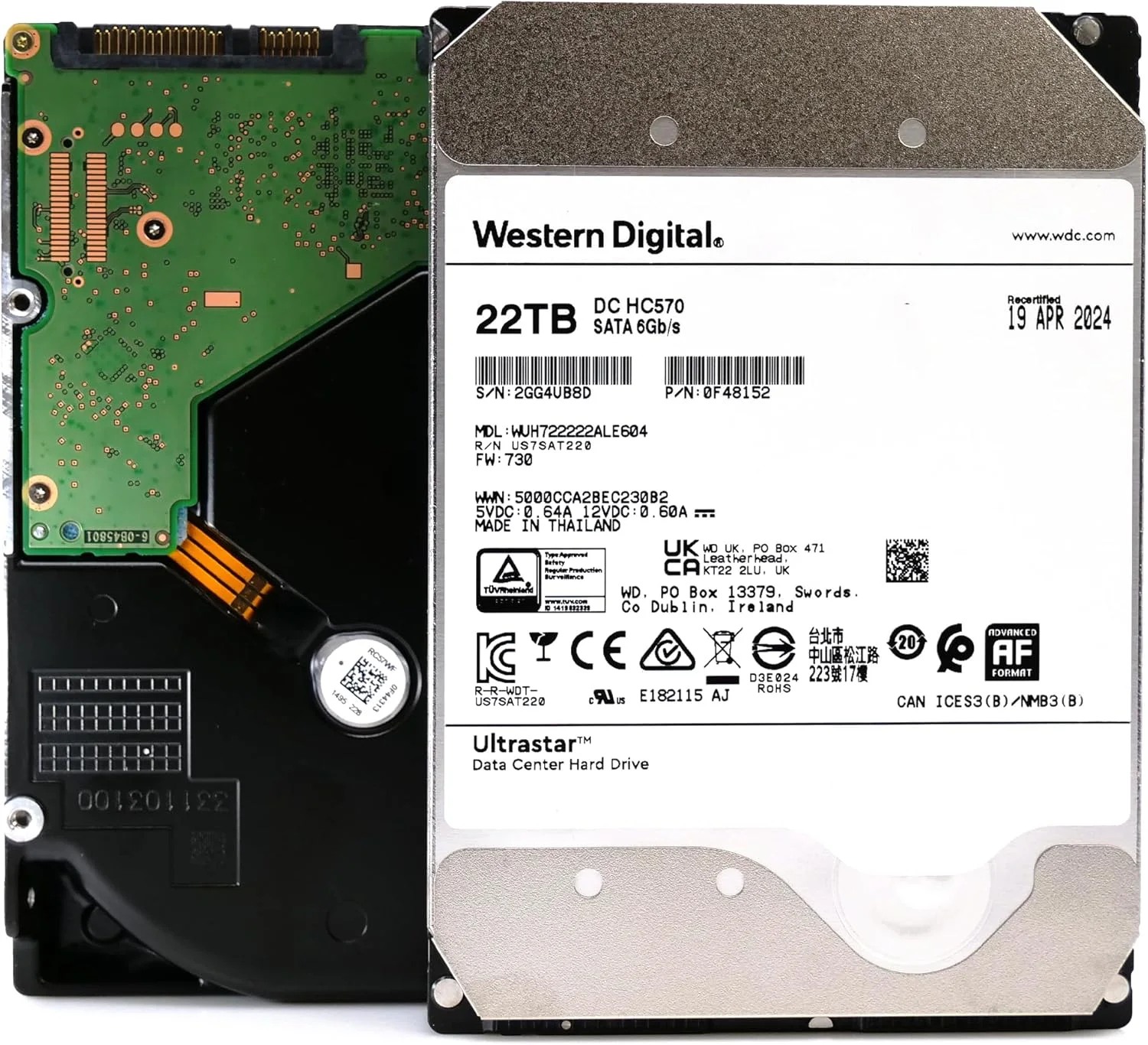 Western Digital 1ES2203 SE4U60-60 HC570 1320TB nTAA He SATA 512E SE (22TB X 60)