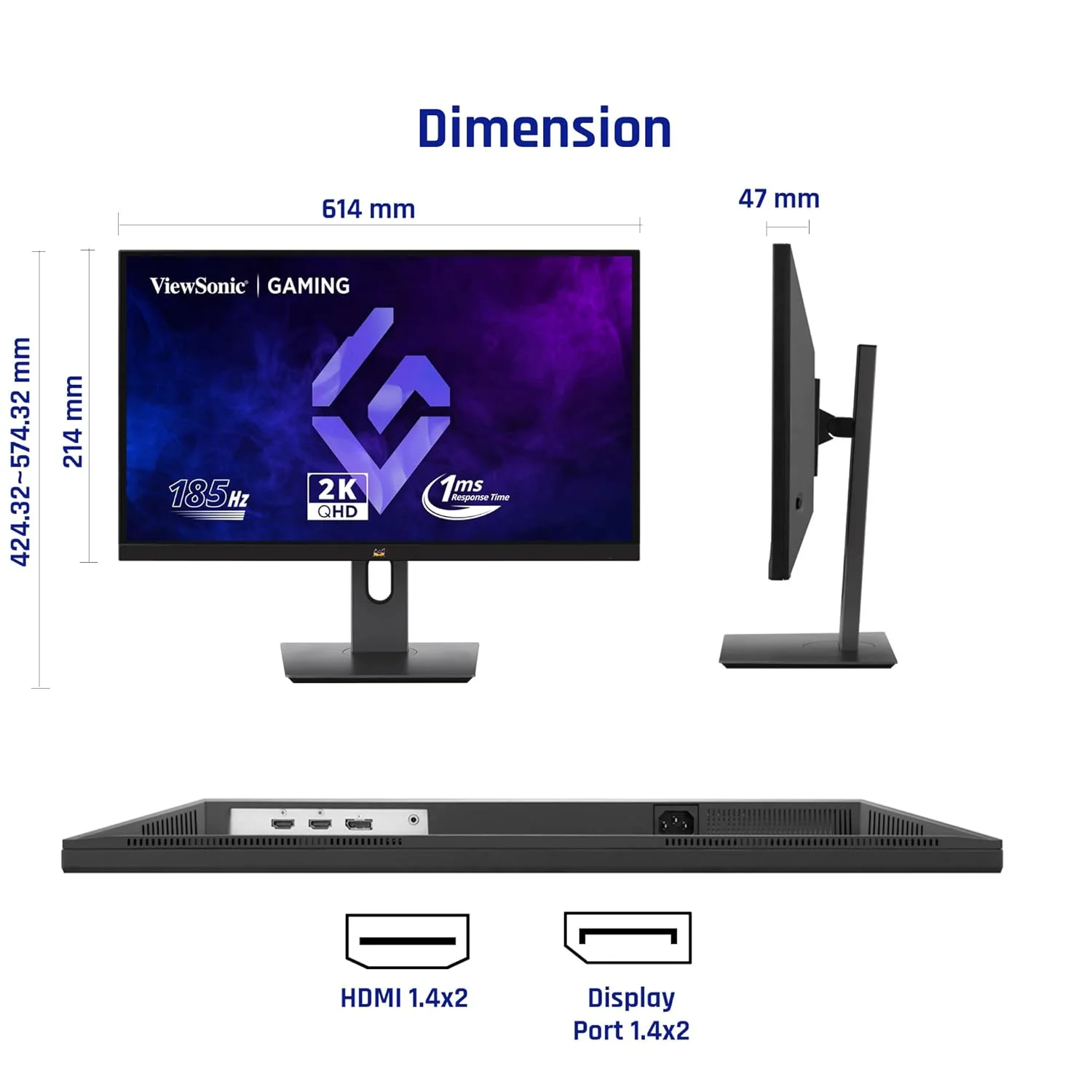 ViewSonic VX2758A-2K-PRO-4 27″ OMNI Gaming QHD 180Hz IPS Monitor view 4