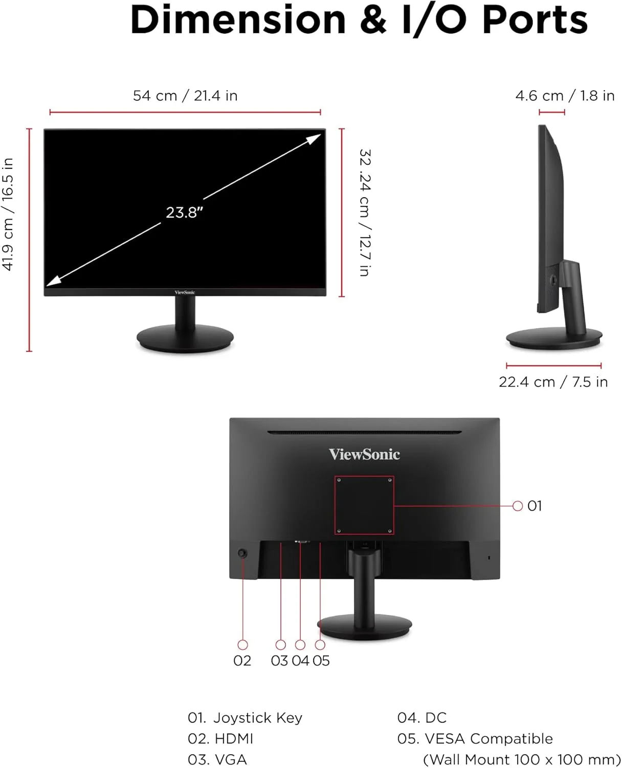 ViewSonic VA24G1-H 23.8″ Full HD IPS 144Hz Gaming Monitor view 3