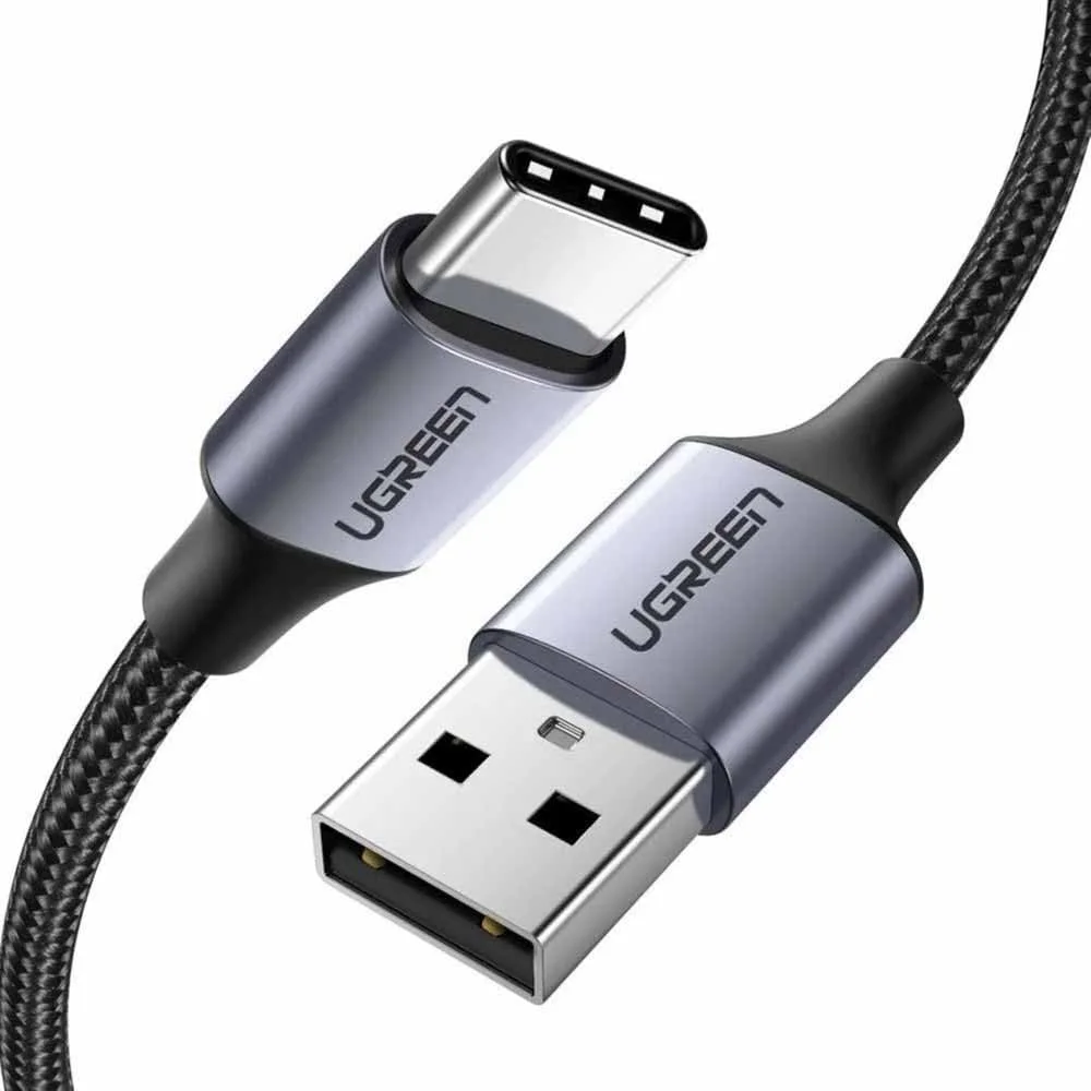 UGREEN 60126 UGREEN US288 USB-C To USB A 2.0 1M Black Male Cable (Braided)