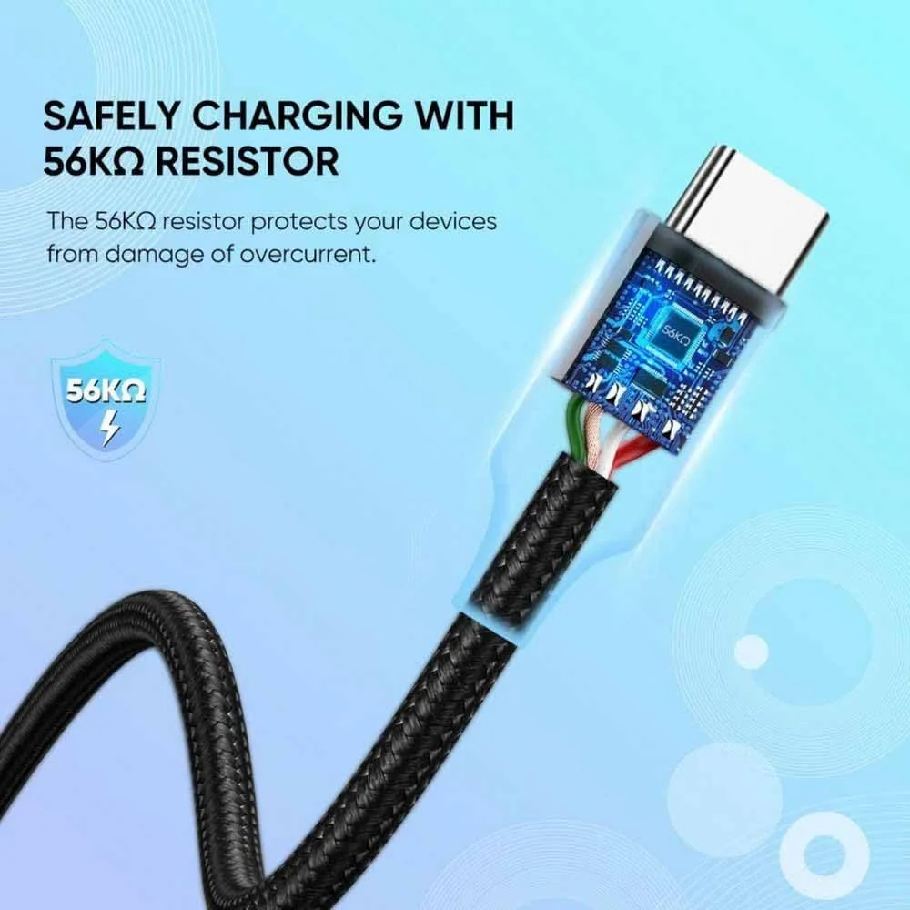 UGREEN 60126 UGREEN US288 USB-C To USB A 2.0 1M Black Male Cable (Braided) view 3