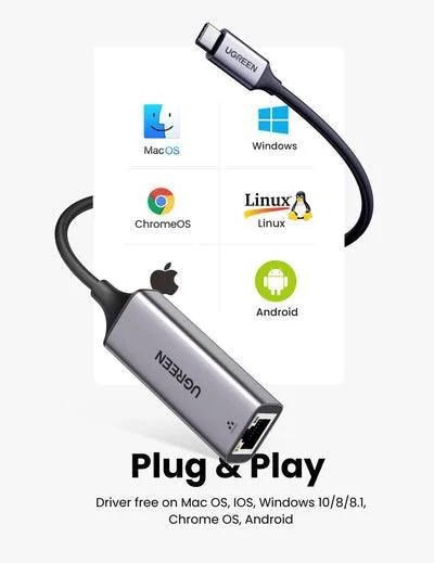 UGREEN 50737 UGREEN CM199 USB-C 3.1 GEN1 To Gigabit Ethernet Adapter view 4