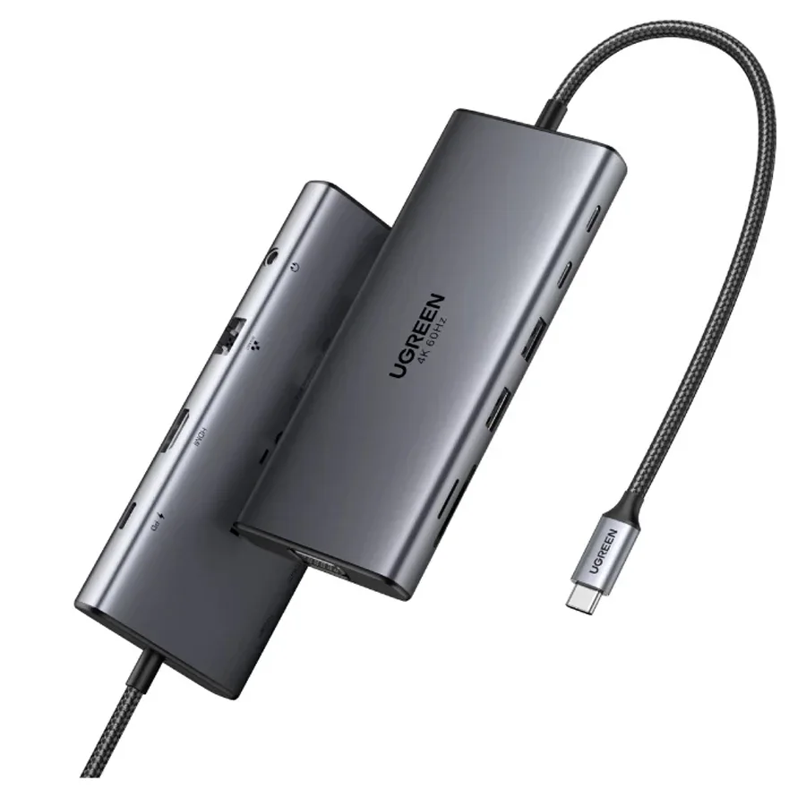 UGREEN 45520 UGREEN 45520 11-in-1 USB-C Hub (HDMI 4K@60Hz, VGA, 100W PD, RJ45, USB 3.2/3.0, SD/TF, Audio)