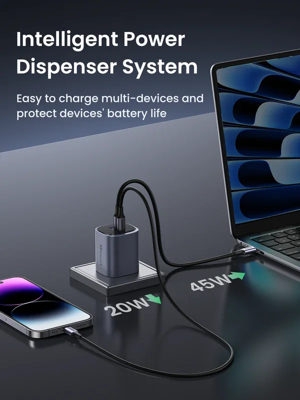 UGREEN 45225 UGREEN Nexode S X553 65W GaN Fast Charger (2C1A), Foldable view 4