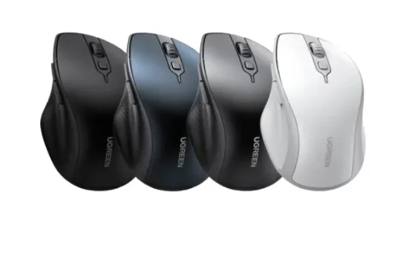 UGREEN 15803 UGREEN MU101_15803 2.4G + Bluetooth 4000dpi Ergonomic Wireless Mouse with batteries, Blue Gray view 4