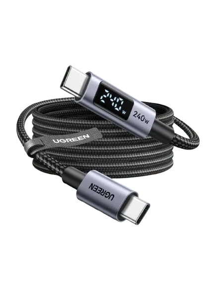 UGREEN 65175 UGREEN L705_65175 240W USB-C Cable, Gen4.0, 40Gbps, 1m, Aluminum shell braided model, Gray