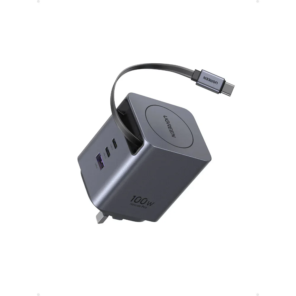 UGREEN 65829 UGREEN X616_65829 100W GaN Charger w/retractable 0.7m cable (3C1A) view 3