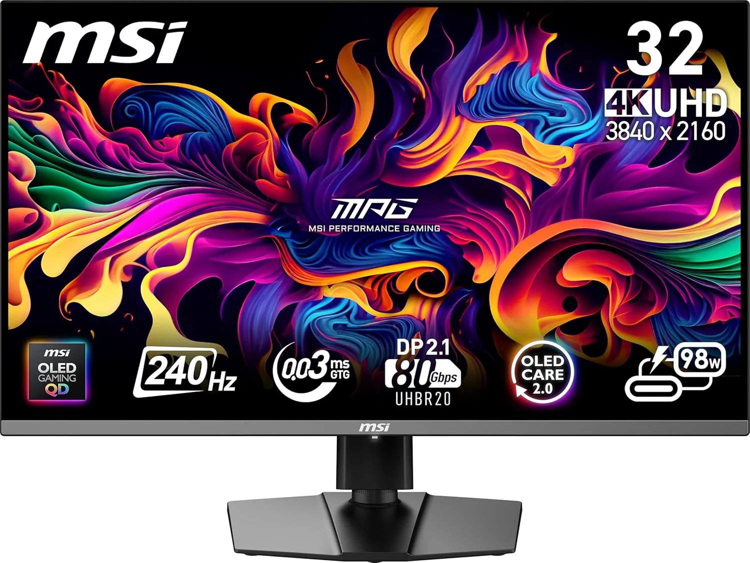 MSI MPG 322URX QD-OLED 31.5″ UHD 240 Hz Flat Gaming Monitor