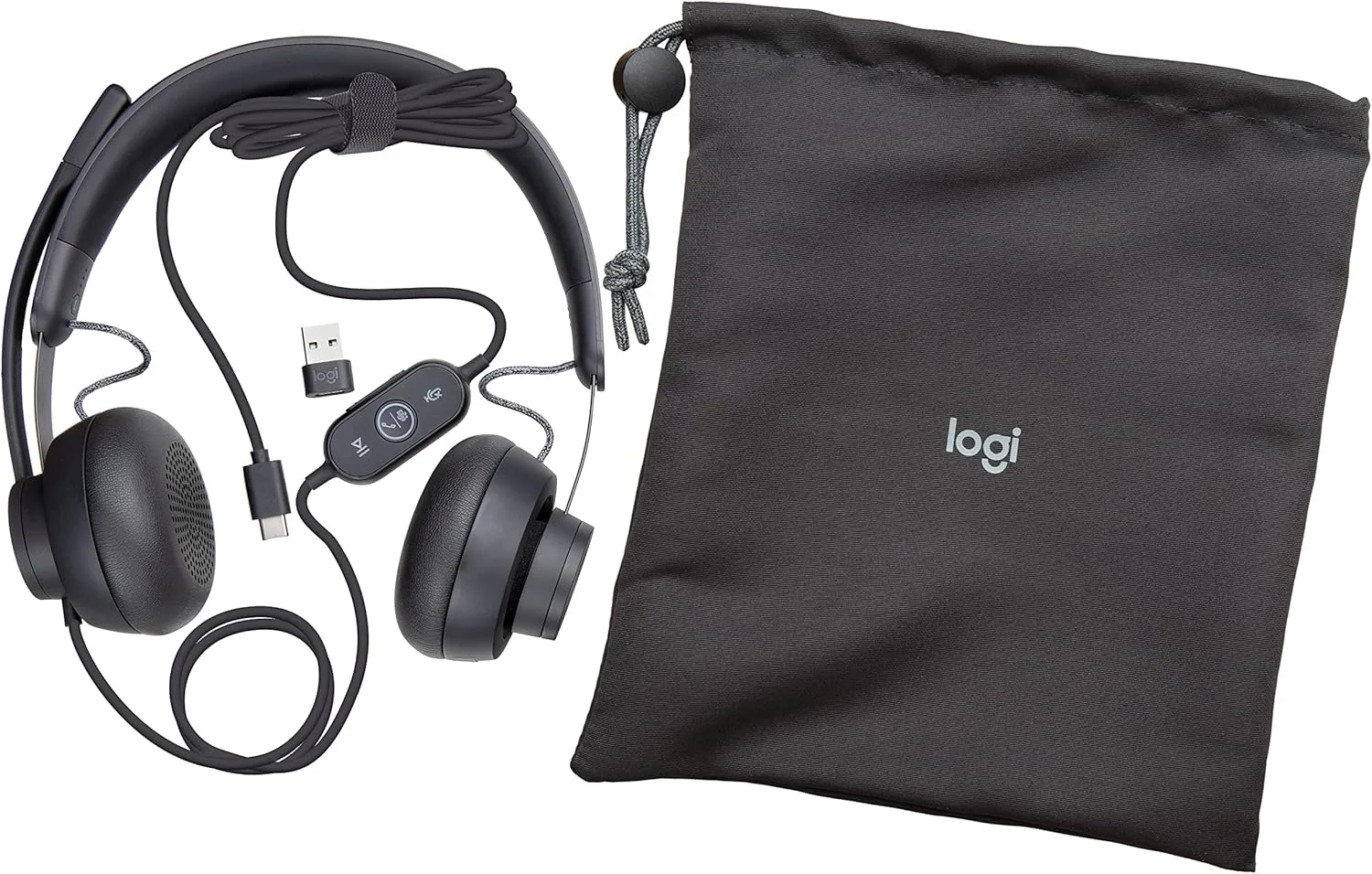 LOGITECH Zone Wired UC Logitech Wired Over-the-head Stereo Headset - Binaural - Ear-cup - 32 Ohm - 20 Hz to 16 kHz - Uni-directional, Omni-directional, Noise Cancelling Microphone - USB Type A, USB Type C view 3