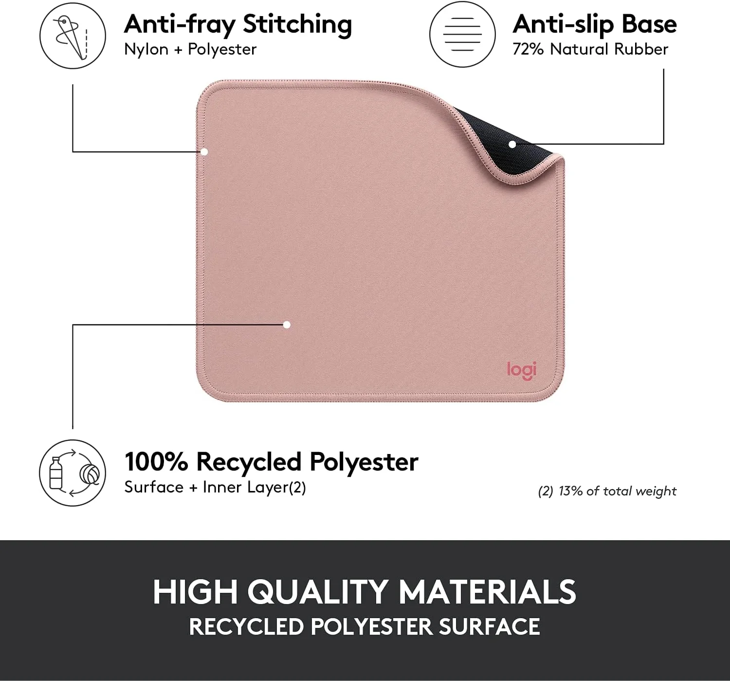 Logitech 956-000033 Logitech Mouse Pad Studio Series - Darker Rose view 3