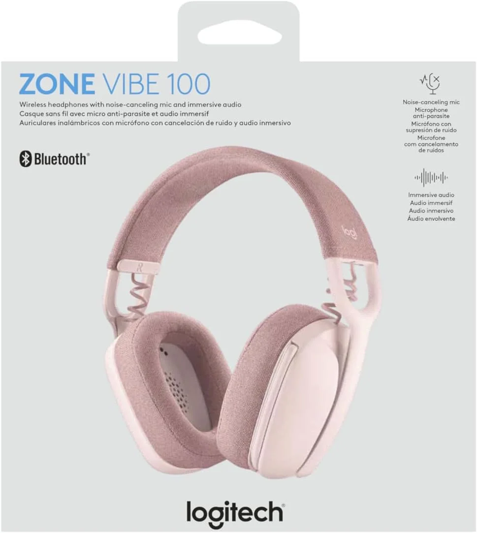 Logitech 981-001225 Logitech Zone Vibe 100 Wireless Bluetooth Headset - Rose