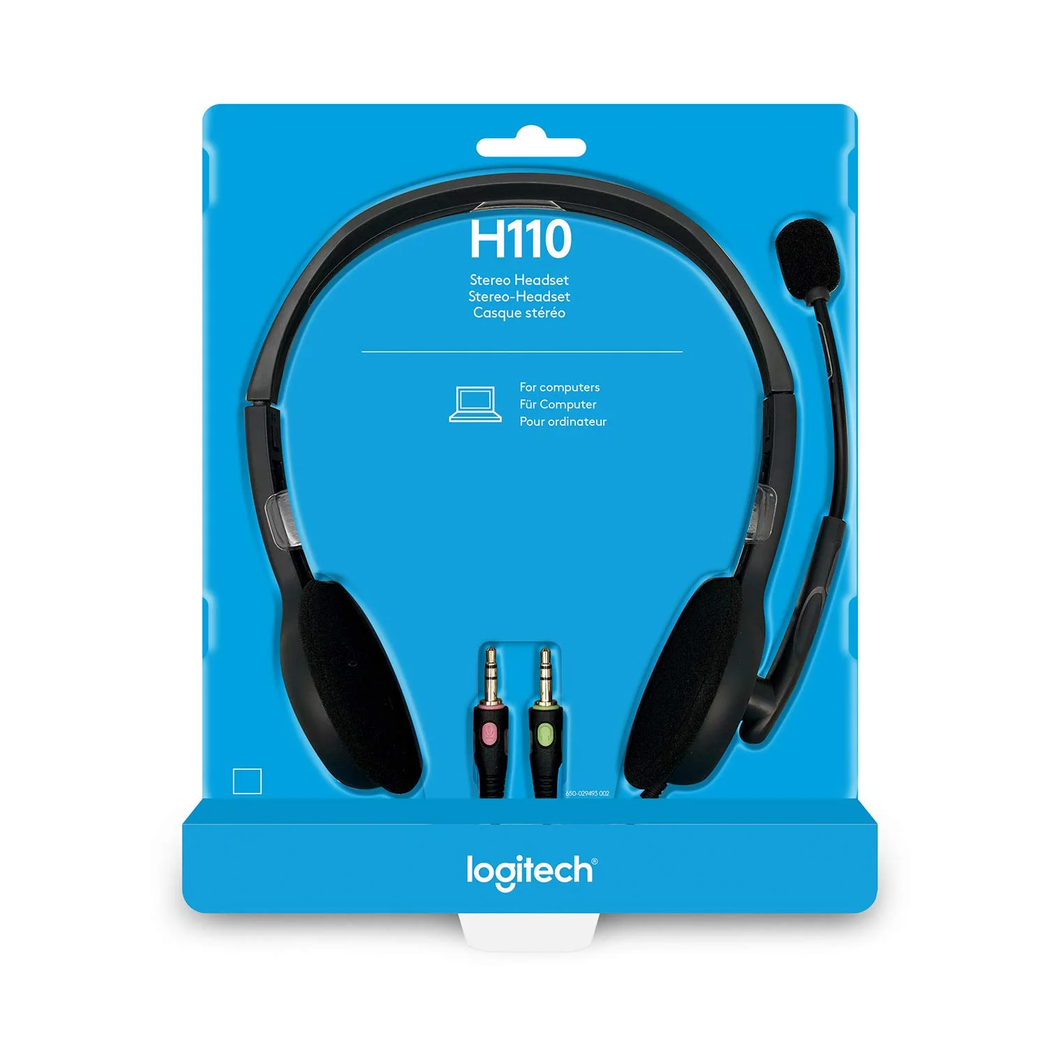 Logitech 981-000459 Logitech H110 Basic Stereo Wired Headset Dual 3.5mm Jack