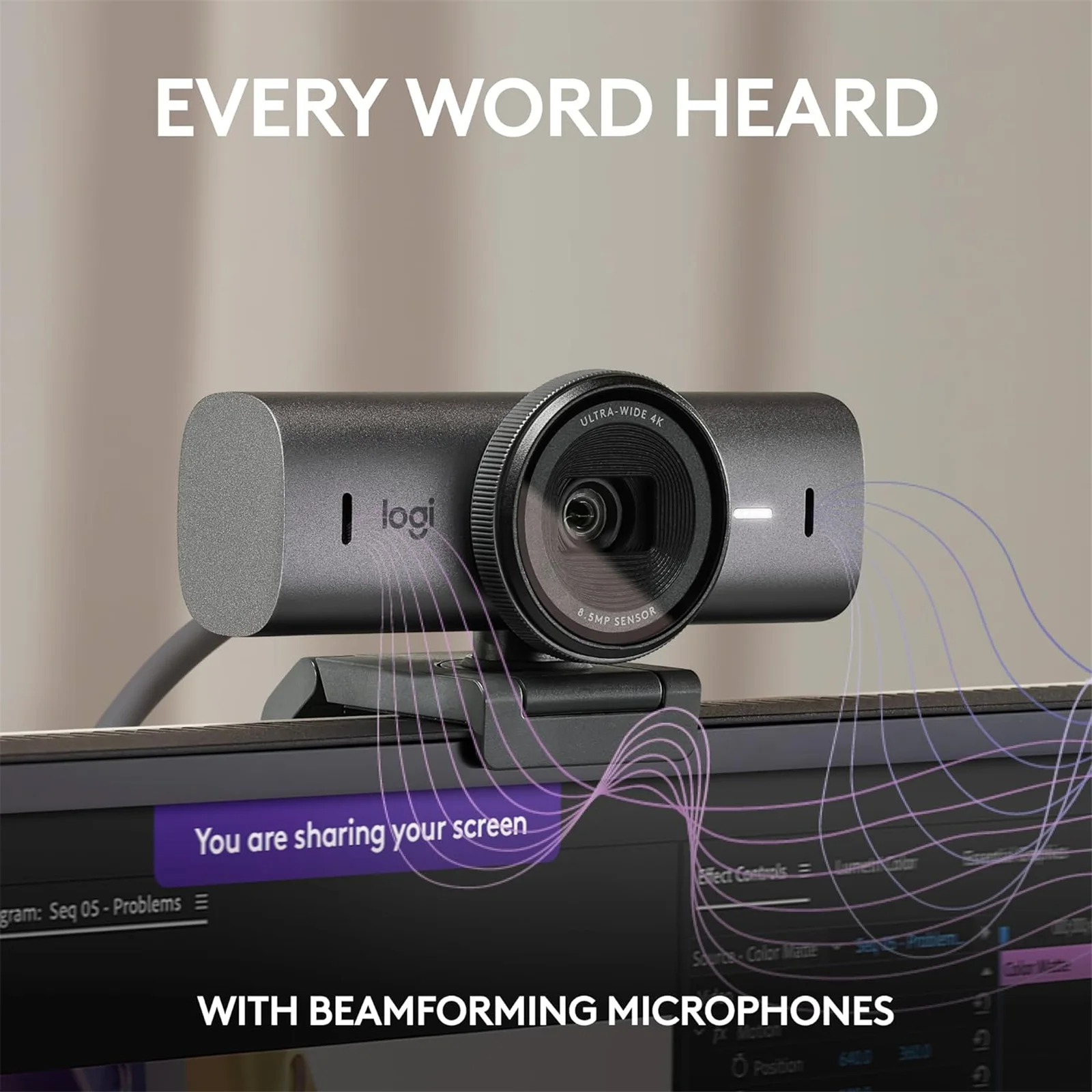 Logitech 960-001548 Logitech MX Brio 4K Webcam - Graphite view 3