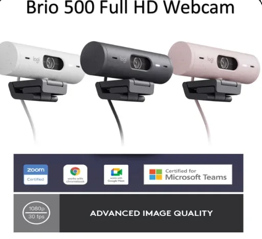 Logitech 960-001433 Logitech BRIO 500 Full HD USB -C Webcam - Rose view 4