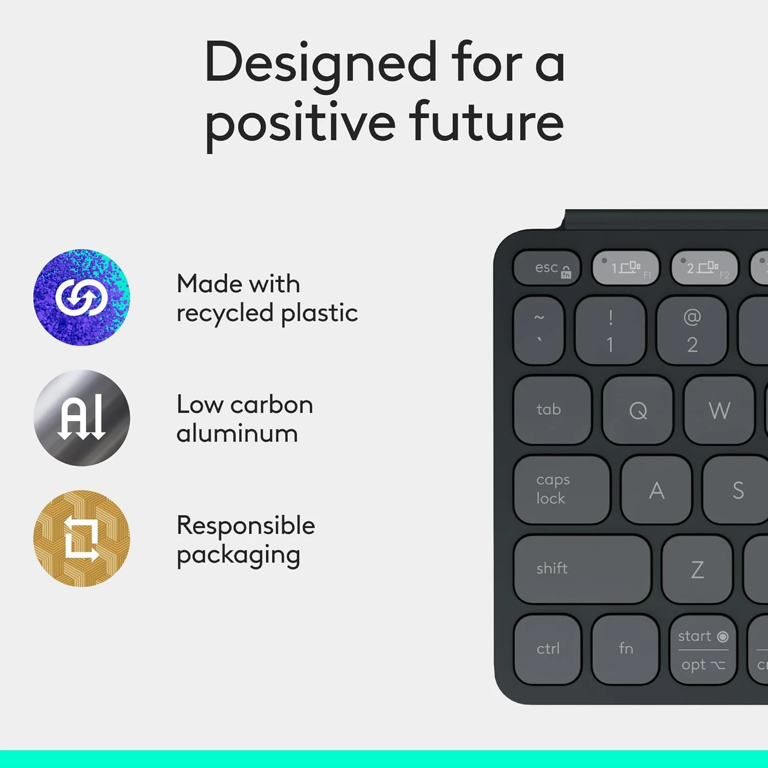Logitech 920-012916 Logitech Keys To Go 2 - Universal - Graphite view 2