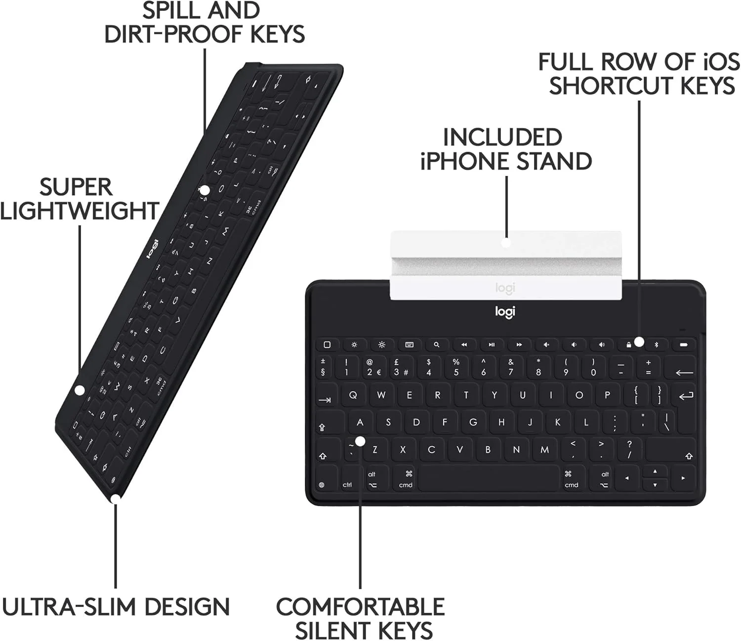 Logitech 920-008536 Logitech Keys To Go - Black view 3