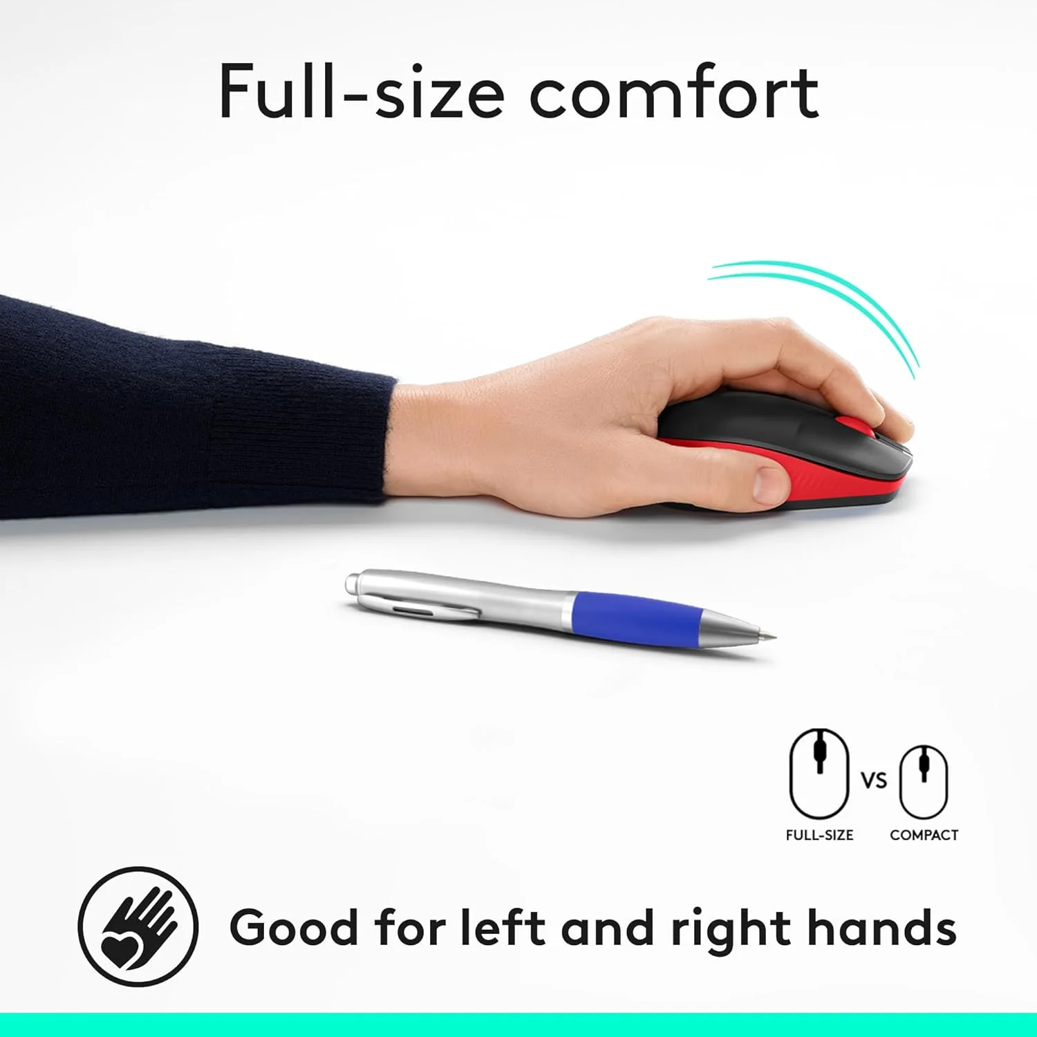 Logitech 910-005915 Logitech M190 Wireless Mouse - Red view 3