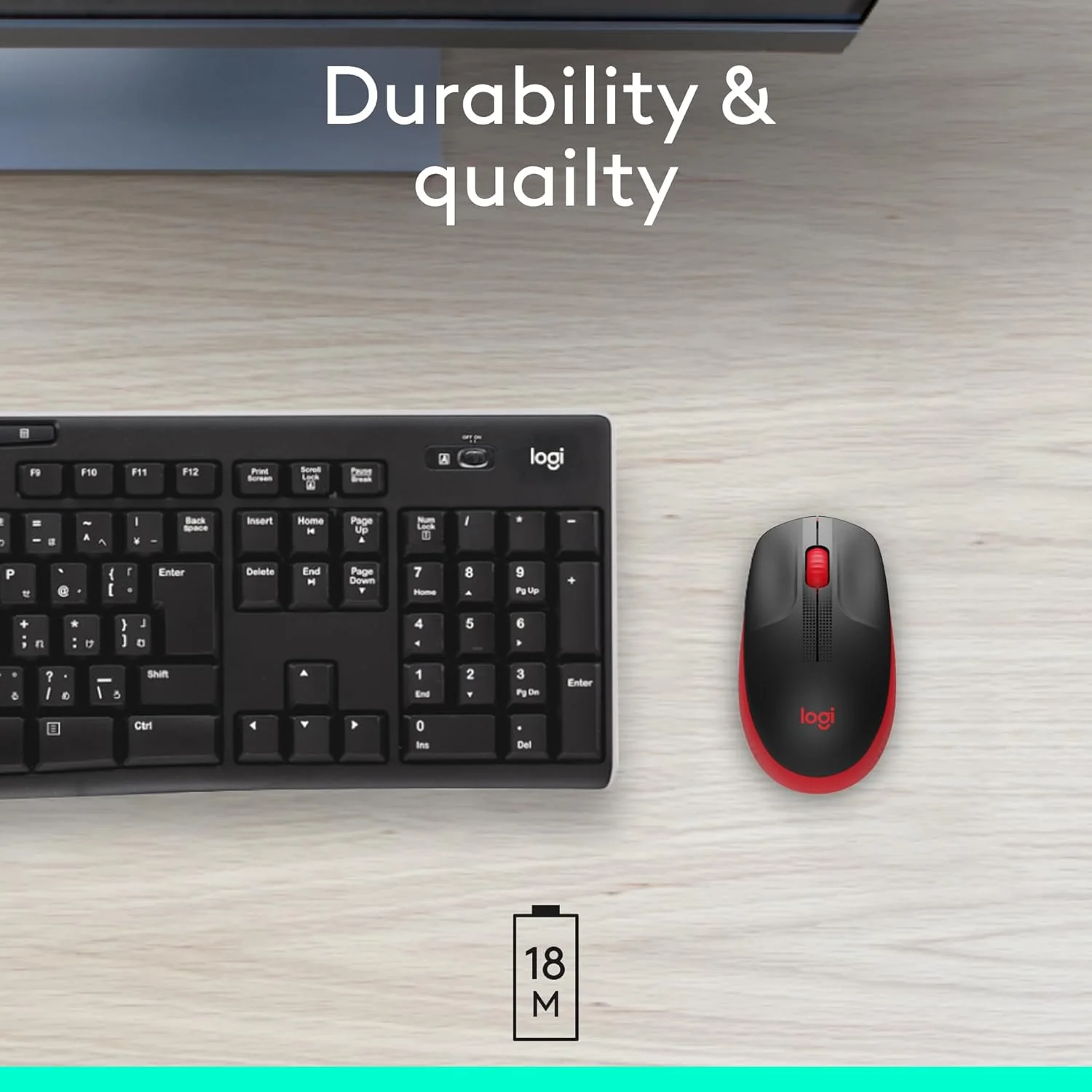 Logitech 910-005915 Logitech M190 Wireless Mouse - Red view 4