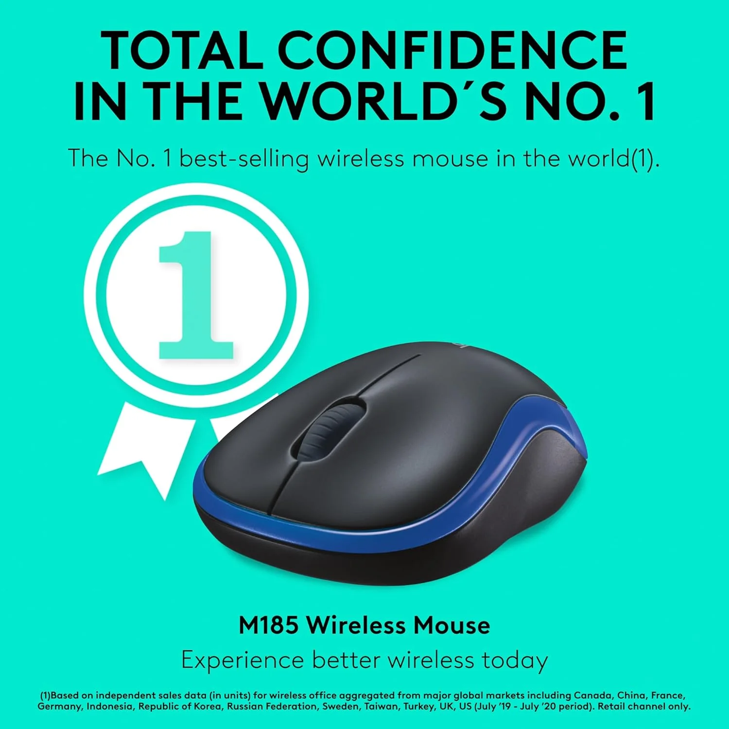 Logitech 910-002502 Logitech M185 Basic Wireless Mouse - Blue
